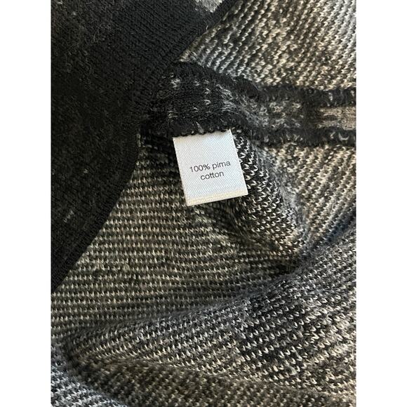 Peruvian Connection Knit Pima Long Skirt Size Medium Grey Black Geometric - Picture 3 of 5